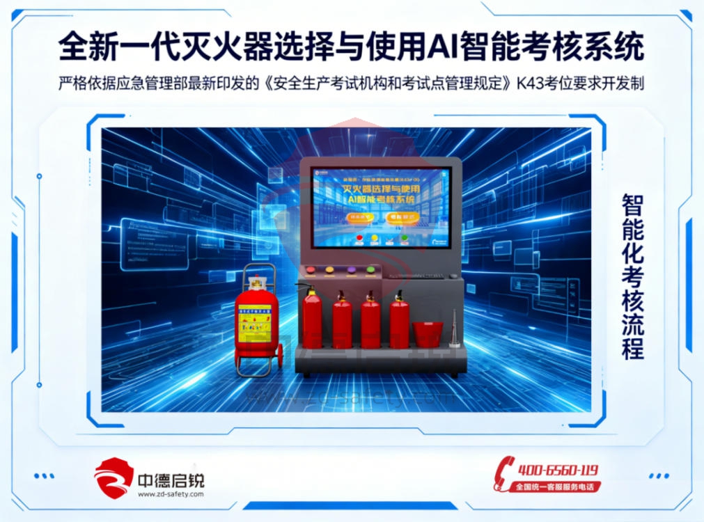 全新灭火器选择与使用AI智能考核系统，对标K43考位标准焕新登场
